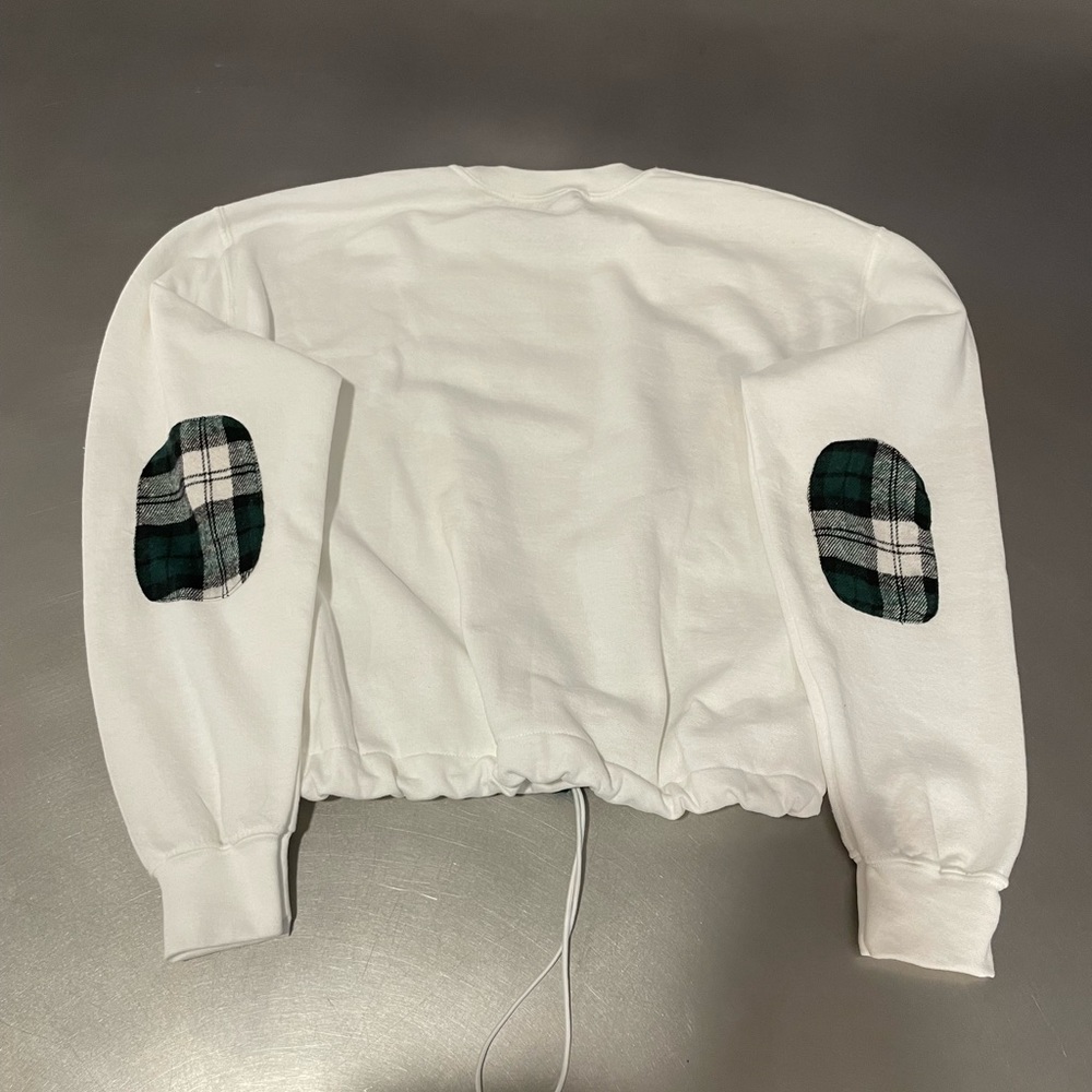 Tulane Patch Cropped Drawstring Sweatshirt - image 4